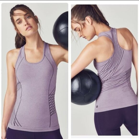 FABLETICS AISHA Purple Seamless Racerback Running Gym Athletic Medium Tank Top - Picture 1 of 7